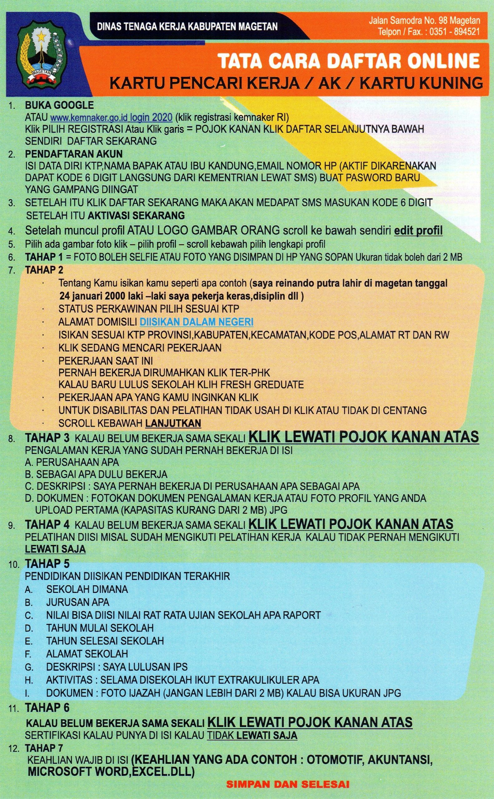 TUTORIAL PENDAFTARAN KARTU AK/1 ONLINE | PELAYANAN KETENAGAKERJAAN